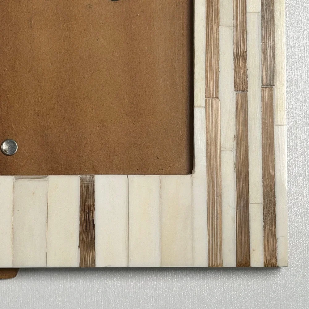 Vintage Picture Frame 5x7 Cream‎ Tan Beachy Whimsy Boho Neutral